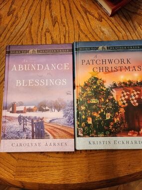 Set of 2 Holiday Hardcover Books — Abundance Blessings & A Patchwork Christmas